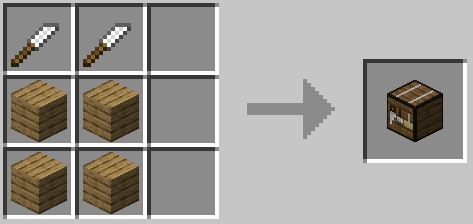 You can craft Carving Bench using 4 planks and 2 knives