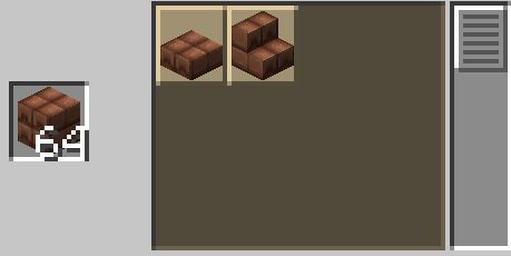 Crafting Terracotta Tile slabs and stairs in the Stonecutter